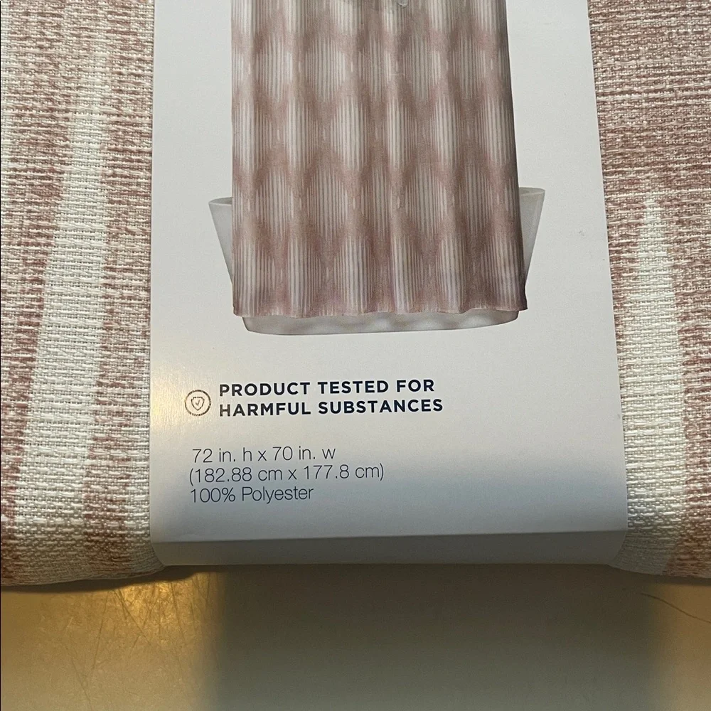 The Big One Blush and White Shower Curtain
